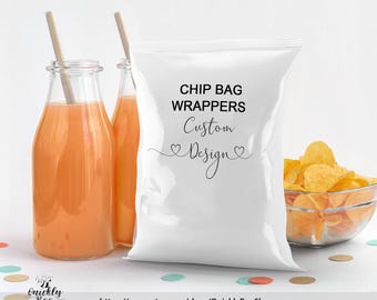 Benutzerdefinierte Chip Taschen Wrapper Design, Geburtstag Party Dekor, Gastgeschenke, bedruckbare Chip Tasche Wrapper Design, personalisierte Favor Bags, bearbeitbar