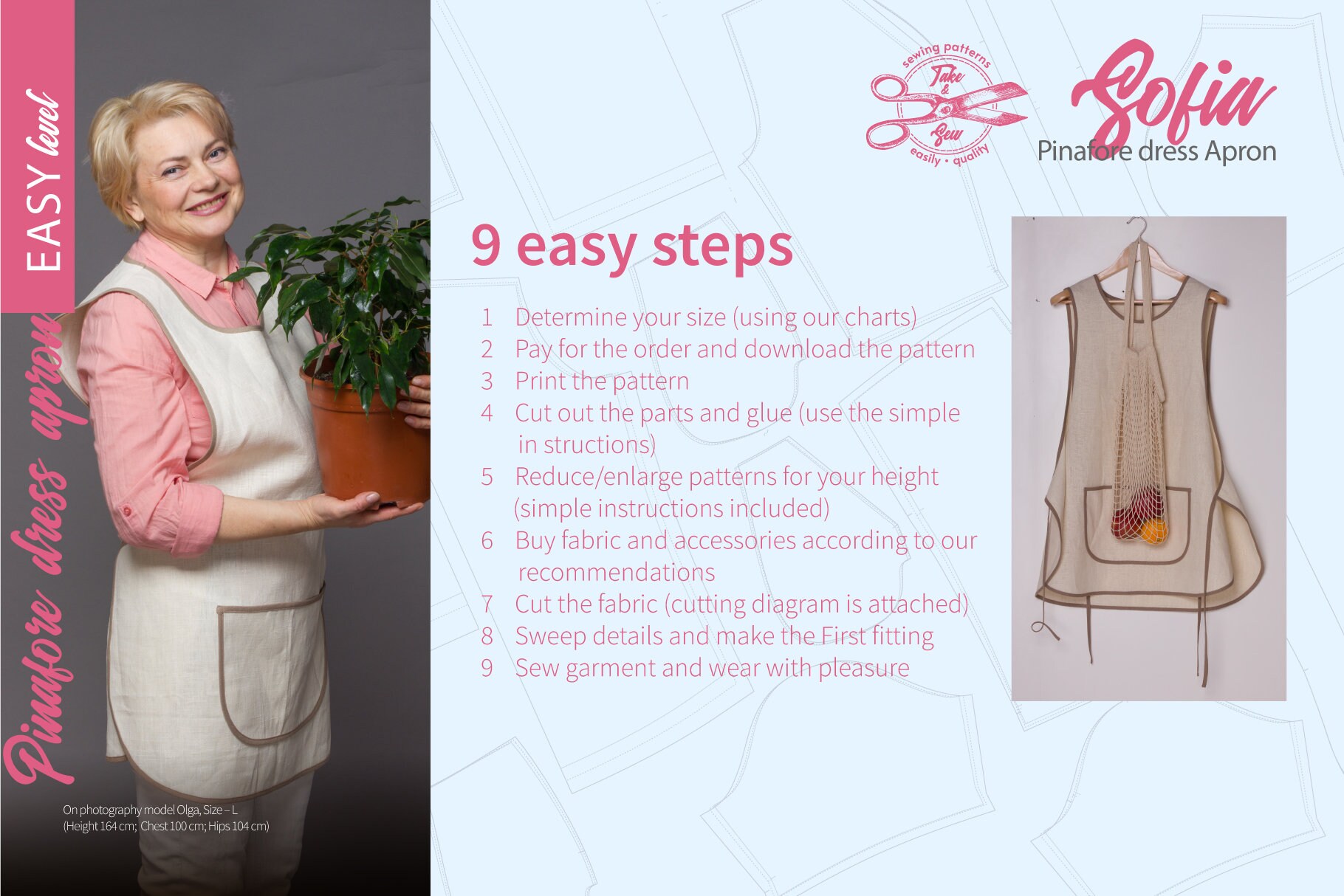 Pinafore Dress Apron Pattern Tabard Apron Pattern Indie Sewing Etsy