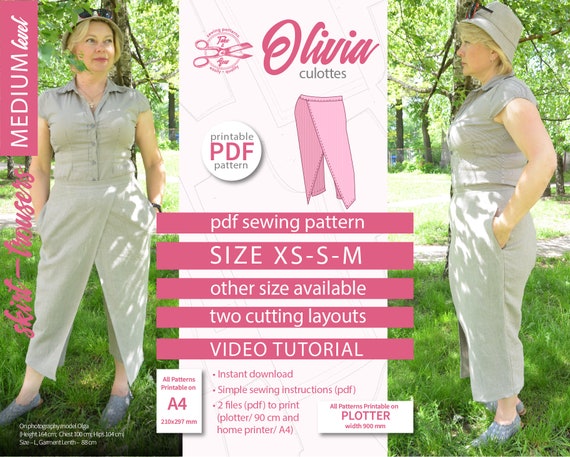 Wrap Pants Pattern Pants Sewing Pattern High Waist Pants Etsy