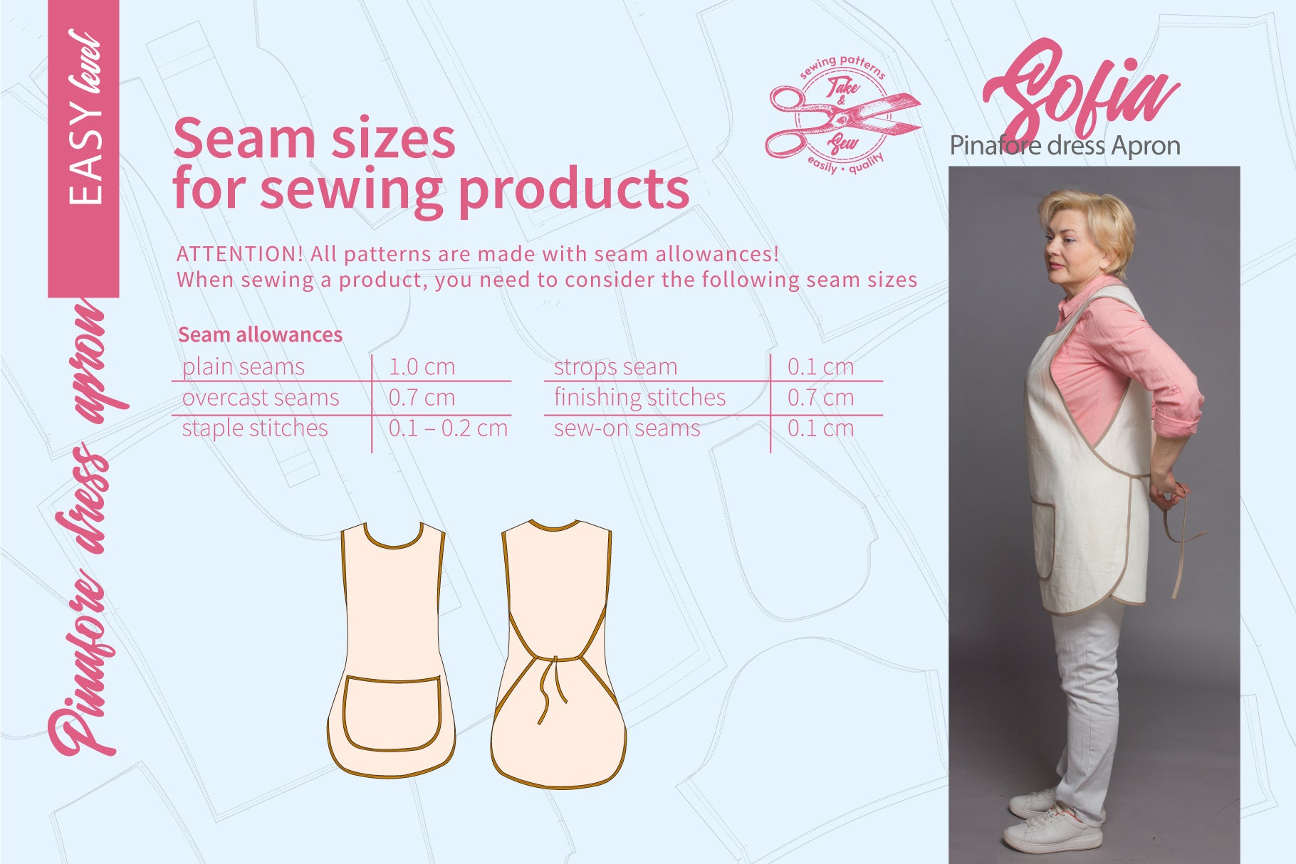 Pinafore Dress Apron Pattern Tabard Apron Pattern Indie Sewing Etsy