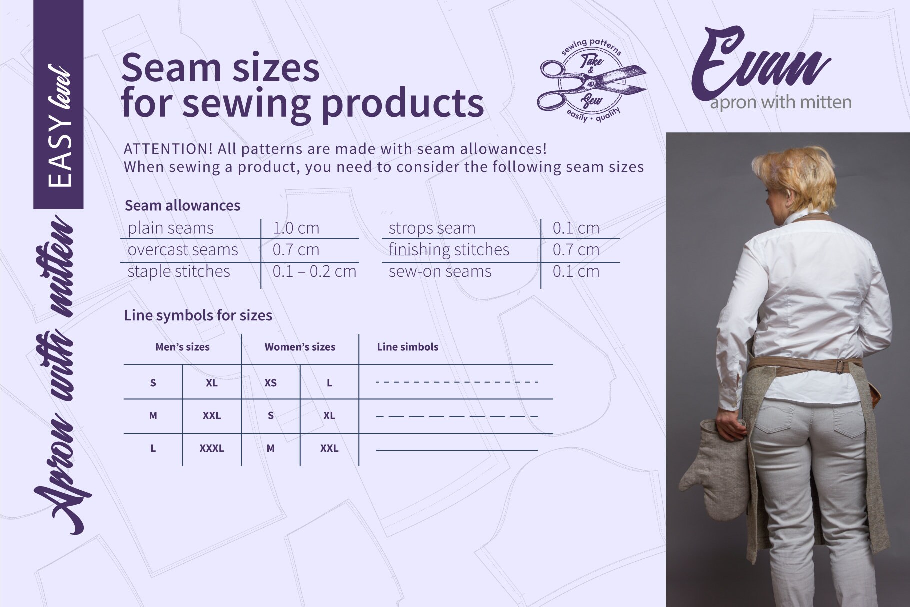 Chef Apron Pattern Full Apron Pattern Indie Sewing Pattern Evan Apron ...