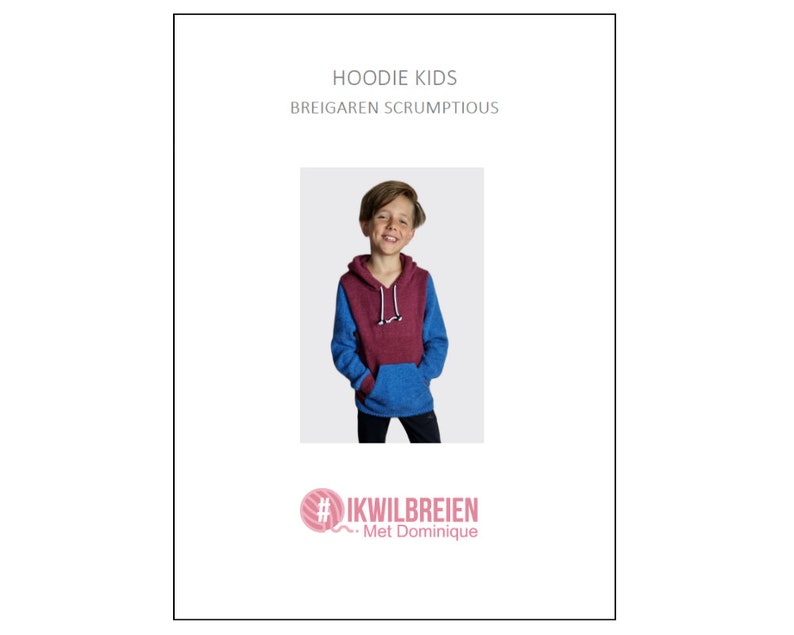 Breipatroon hoodie voor kinderen trui met capuchon en zak image 2