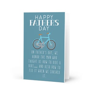 Carte de fête des pères - Nous rendons hommage à l'homme qui nous a appris à faire du vélo...