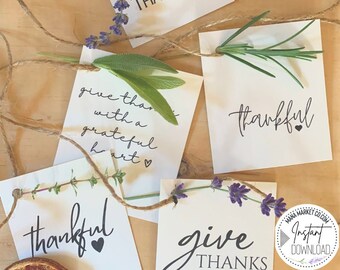 Give Thanks Napkin Tags , Thanksgiving Table Decor , Rustic Fall Tablescape Place Setting Tag ,Thankful Tag Napkin Rings, Friendsgiving Gift