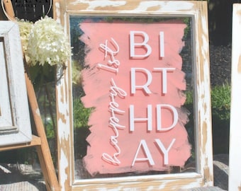 Happy Birthday Vinyl Sticker for Sign , Birthday Decal, Happy Birthday Personalized Sign Decal for Party, Personalized Birthday Decor, Decal