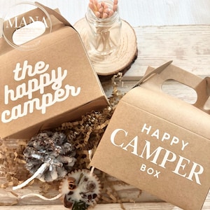 Happy Camper Birthday Gifts  Camping Gift Box Includes Fire Starter Pine Cone Fire Starter Colored Matches Perfect for Outdoor Party Favors