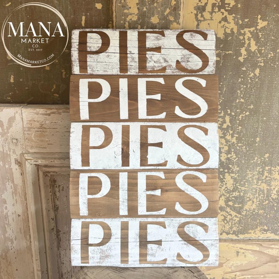 Dessert Table Decor Pies Sign Wedding Dessert Rustic Wood Sign Pie Bar ...