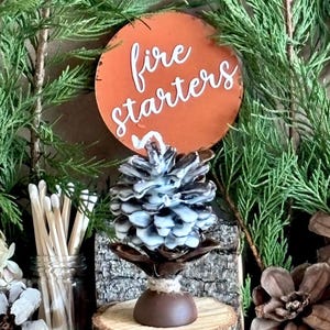 Gift for Nature Lover Pine Cone Fire Starter Camping Gift Rustic Wedding Favors Bonfire Birthday Outdoorsey Fun Party Decor Soy Wax Cone