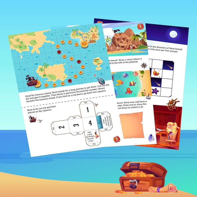 Pirate Treasure Hunt - Age 4-6 - for Kids - Printable Game - Indoor or