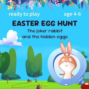 Easter egg hunt - age 4-6 | Easter Activity for Kids | Outdoor or indoor Treasure Hunt for Children | Egg Hunt Printable | Easter Party Game