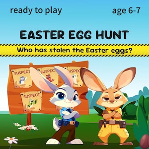 Easter egg hunt - age 6-7 | Easter Activity for Kids | Outdoor or indoor Treasure Hunt for Children | Egg Hunt Printable | Easter Party Game