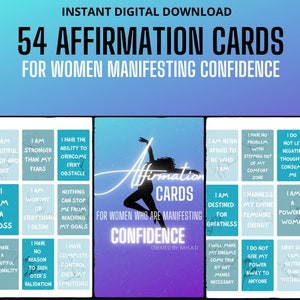 Confidence Affirmation Card Deck,Self Empowerment, Cards for Affirming Confidence, Manifesting Kit, Affirmation Prints, DIGITAL