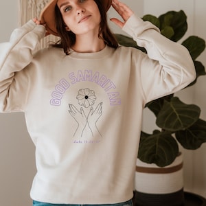 Good Samaritan, Jesus, Luke, Parables, Crewneck, Sweatshirt, Gift For Her, Mom Gift, Christian Apparel, College Apparel, Faith, Bible