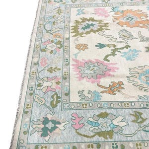 Modern Hand Knotted Oushak Rug for Living Room,Dining Room,Office,bedroom,Hand Knotted Wool Area Rugs,9x12,10x14 Handmade Turkish Rugs