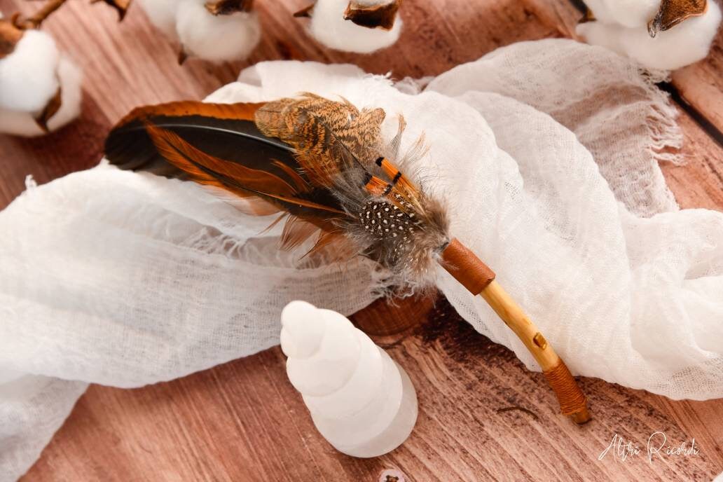 Éventail de Fumigation , Éventail Chamanique , Smudge Feather Fan