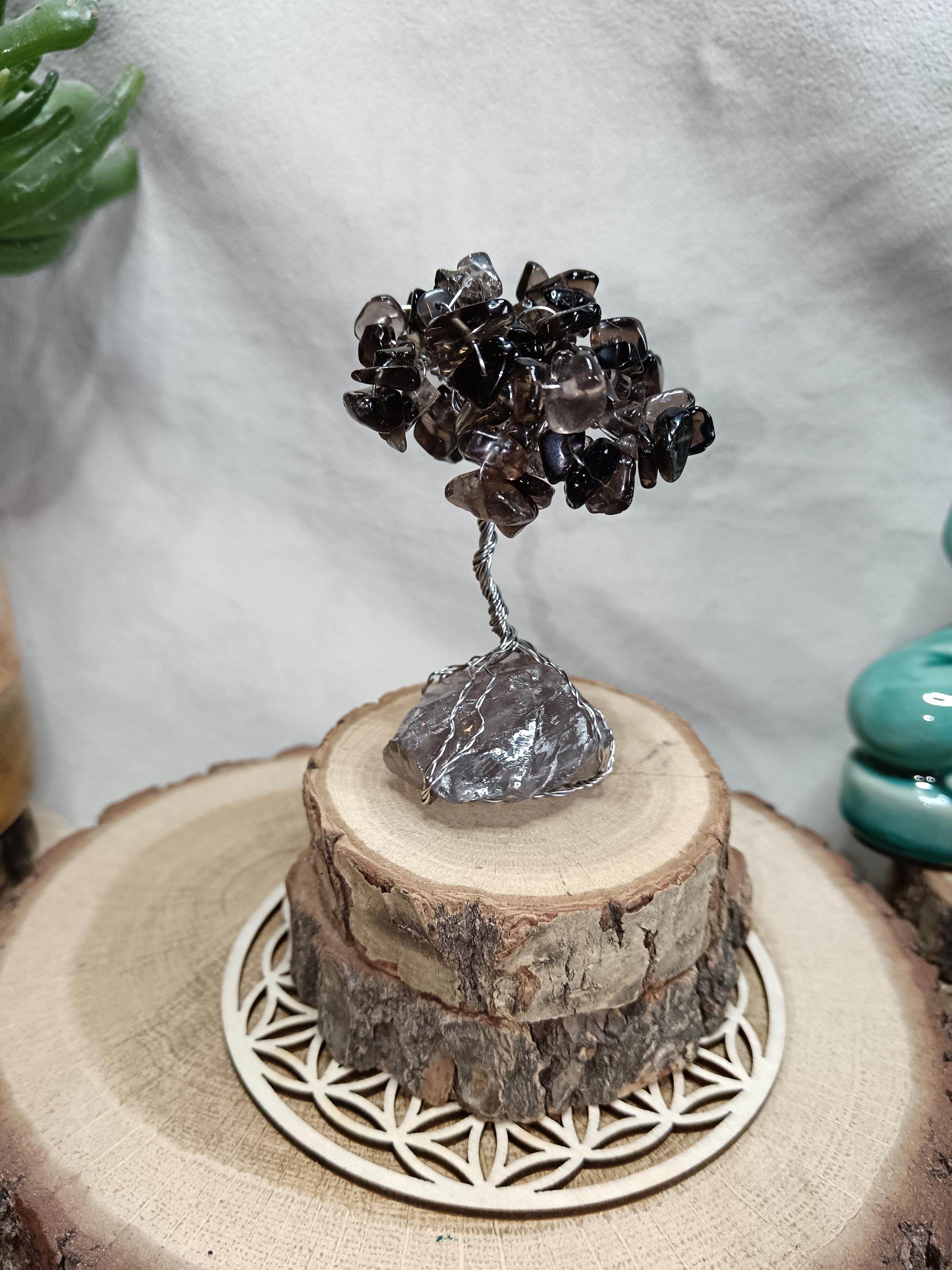 Small tree of life in smoky quartz