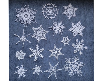 Set of 12 Hand Crochet White Lace Snowflakes. Crochet Snowflakes ...