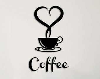 custom paper hot cups Coffee Love cut svg dxf file wall sticker pdf silhouette template cnc cutting router digital vector instant download