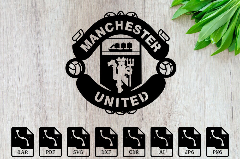Manchester United Cut Svg Dxf File Wall Sticker Pdf Silhouette Etsy UK