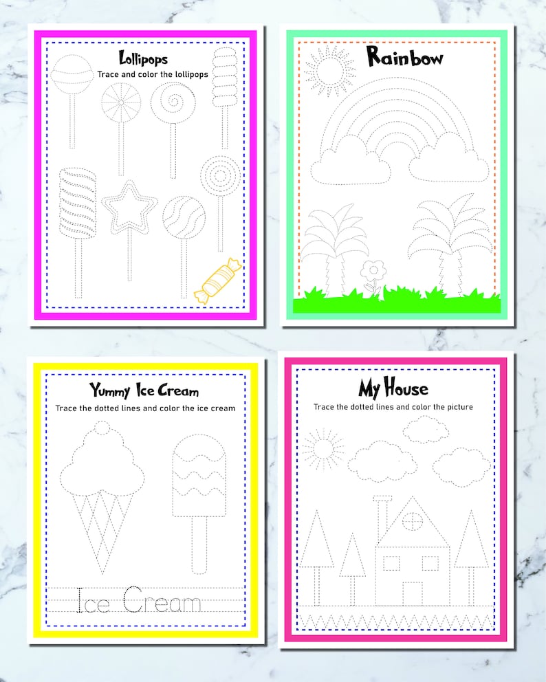 Homeschool Printables, Pencil Control Tracing Worksheets , Prewriting