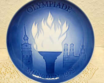 Dänischer Sammeltteller von Olympia in München 1972 B&G  Porzellan