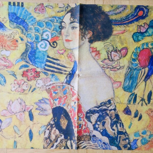 Decoupage Papier Klimt Motiv Gelb  groß