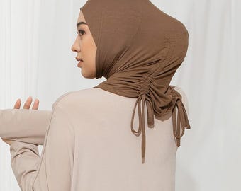 Hijab deportivo instantáneo con cordón modal Tencel, Hijab activo