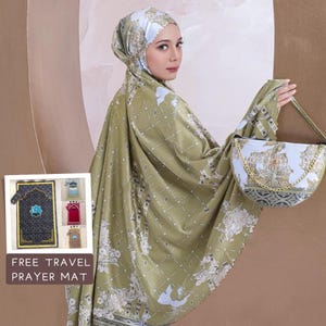 Muslim prayer dress for women FREE Travel Prayer Mat/ Islamic prayer dress / Islamic prayer clothes / Prayer clothes for muslim women