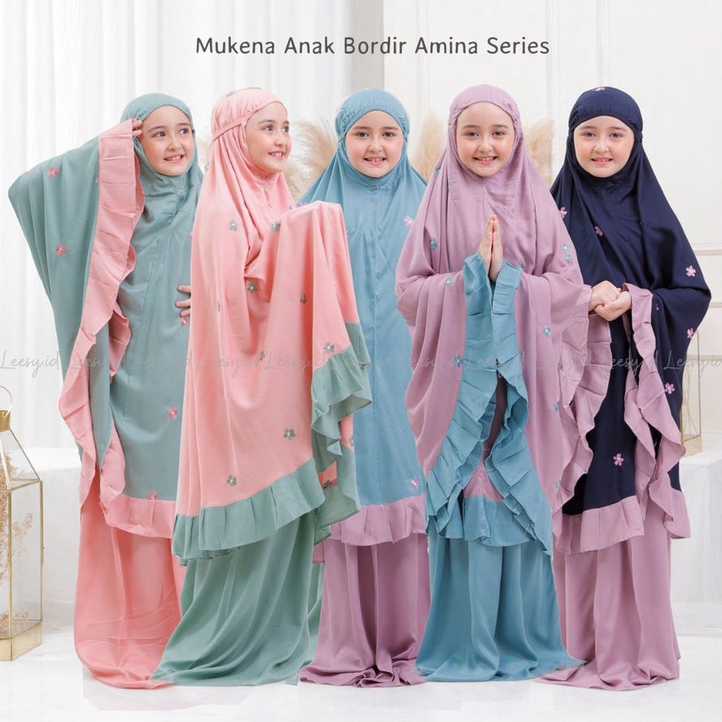 Muslim prayer dress for kids girls / Islamic prayer dress / Islamic prayer clothes / Prayer clothes for muslim kids /kid girls image 4