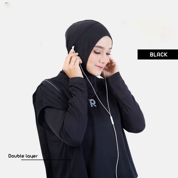 Hijab Sports Earphone friendly Xena| Instant hijab | Active Hijab