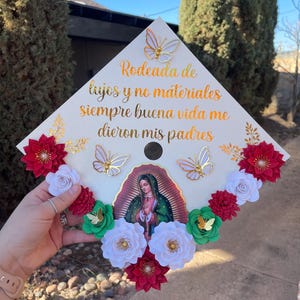 Virgen Grad Cap Mexican Cap Design Mexican Graduation Cap Graduation Cap Topper Custom Topper Cap Design Graduation Cap Senior 2026 Graduate