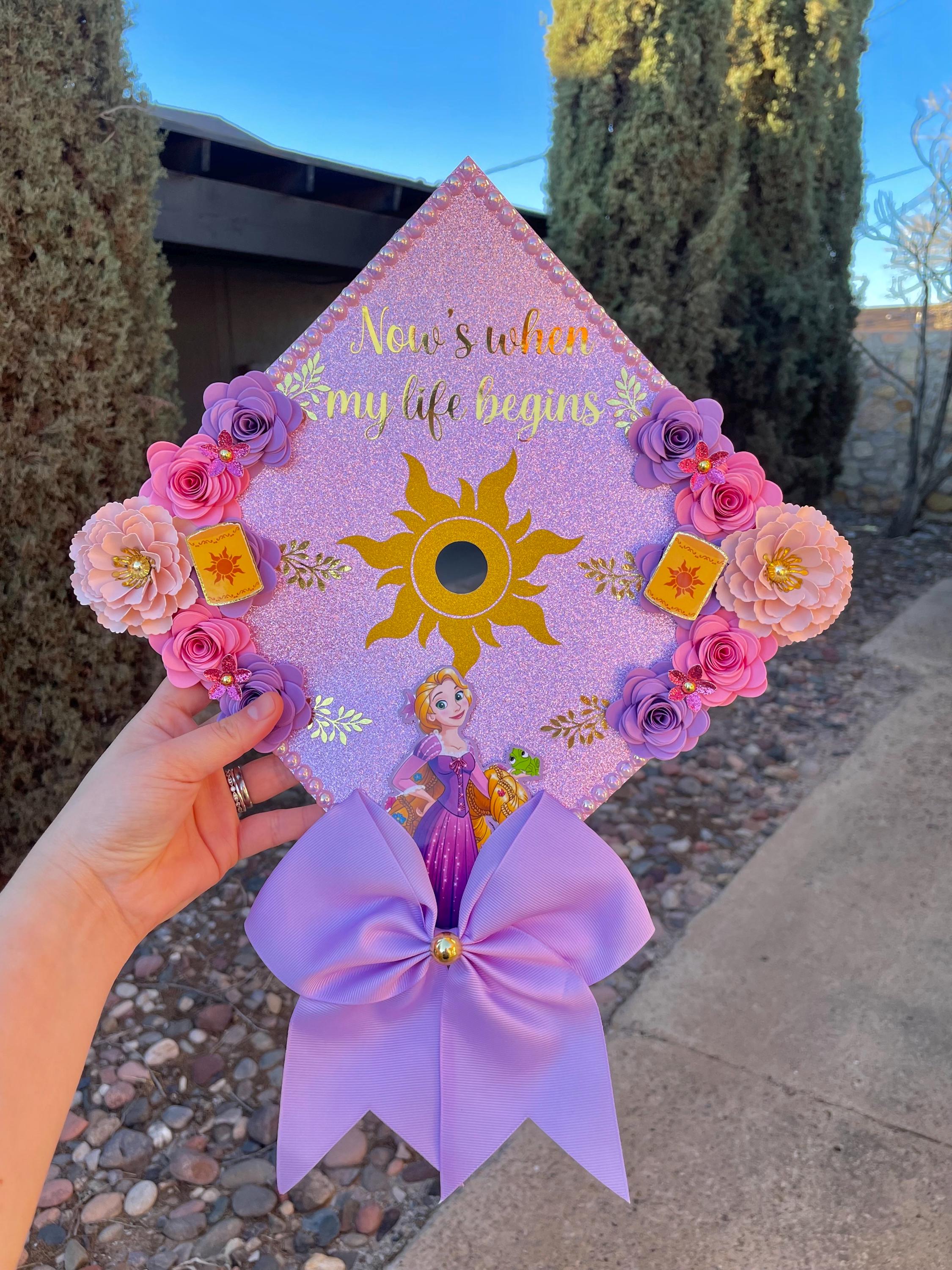 Princess Graduation Cap Class of 2026 Viral Grad Cap Purple Girly Grad ...