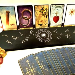 Porte cartes pour tarot & oracles roue astrologique