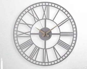 Metal Wall Clock With Roman Numerals - Etsy