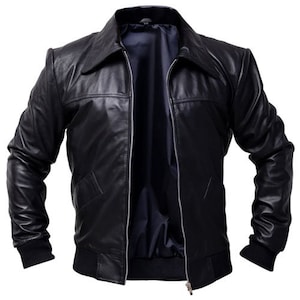 Mens 70s Black Leather Jacket - Etsy Mens 70s Black Leather Jacket - Etsy