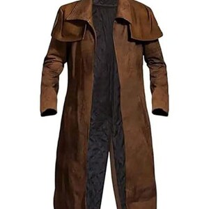 Giacca Trench Uomo In Pelle Sintetica Marrone – Stile Fallout Biker, Regalo Perfetto!