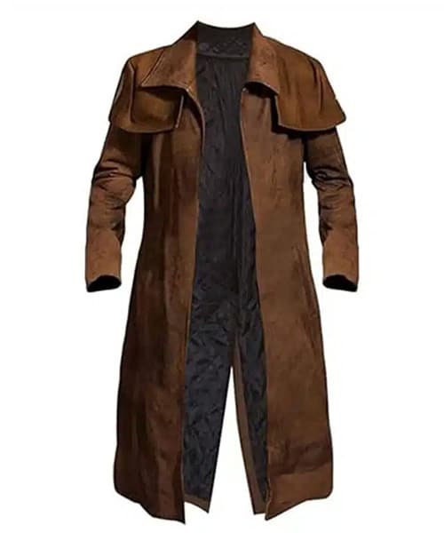 Handmade Fallout NCR Veteran Ranger Trench Coat Brown Suede Leather A7 handmade-fallout-ncr-veteran-ranger-trench-coat-brown-suede-leather-a7