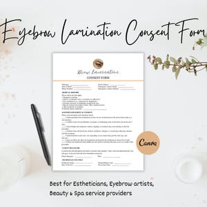 Editable Eyebrow Microblading Consent Form, Professional Eyebrow Medical History Form, Esthetician Templates, Spa Form, Microblading Form