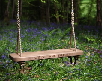 Two Seat Solid Oak Rope Swing Traditional Tree Swing for the Garden - Etsy