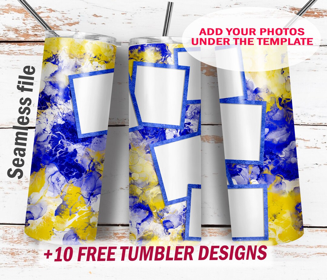 6 Photo Skinny Tumbler Wrap Seamless Picture Png File for Sublimation ...