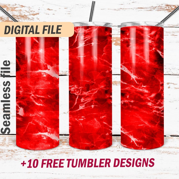 Red tumbler wrap template Png file for sublimation designs 20 Oz skinny cup design Marble background png