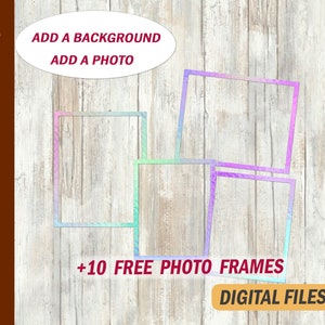 Photo frame png file for 20 oz skinny tumblers designs 4 Rainbow photo frame template for skinny cups Picture frame clipart
