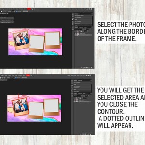 Photo template mug for 15 oz and 11 oz Valentine mug wrap with 2 photo frames Sublimation mug png Heart coffee mug template with picture image 8