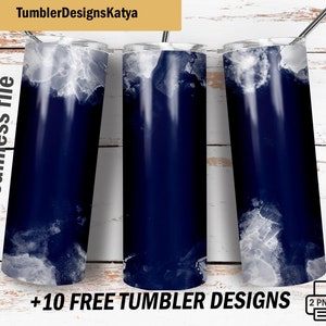 Blue tumbler wrap seamless png for sublimation design Men tumbler template Alcohol ink tumbler wrap 20 Oz skinny tumbler digital download
