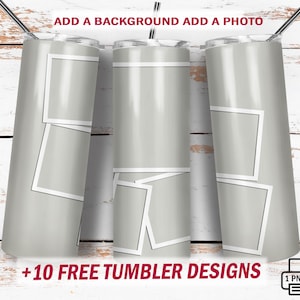Photo collage template Png file for 20 oz skinny tumbler designs Photo frame clipart 7 Photo frame template for skinny cups instant download