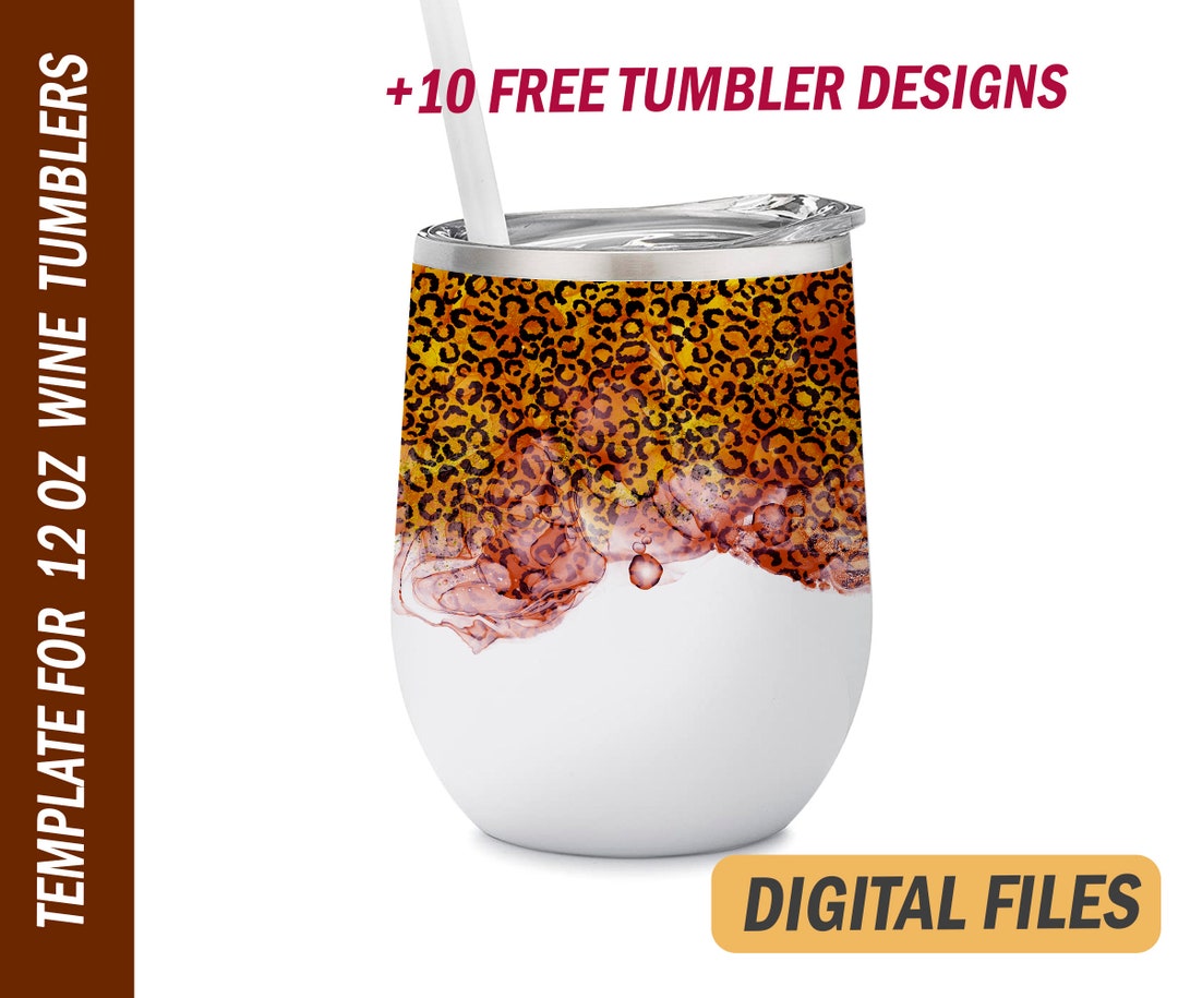 Leopard Wine Tumbler Wrap Png for Sublimation Design Etsy