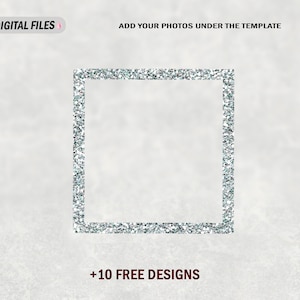 Photo frame png file for 20 oz skinny tumblers designs 1 photo frame template for skinny cups Silver frame clipart instant downloads