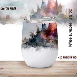 12 Oz wine tumbler template Men wine tumbler wrap Dark designs Png file for sublimation design Background for wine cups instant downloads