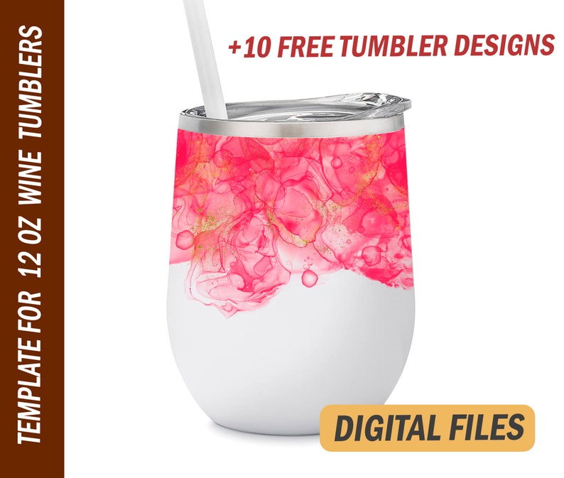 12 Oz Wine Tumblers Template Purple Wine Tumbler Wrap Designs Etsy