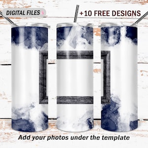 Fotofoto beker wrap met 1 houten frame png-bestand voor sublimatieontwerpen 20 oz magere beker wrap heren bekerontwerp